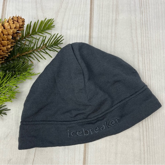 Icebreaker Mogul Beanie Knit Merino Wool Cap Winter Hat Steel Grey OS - Picture 2 of 9